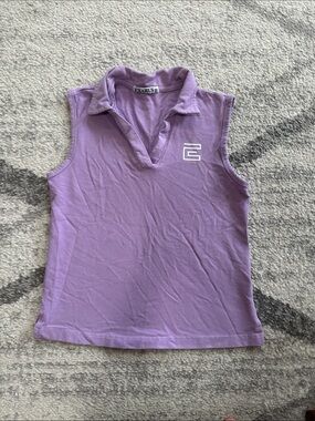 Exarus Girls' Lavender Sleeveless Polo Top